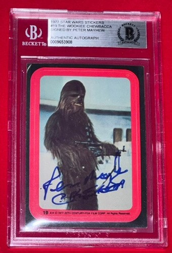 Peter Mayhew "Chewbacca" 1977 Topps STAR WARS Signed Rookie Card Auto RC BAS BGS - Picture 8 of 10