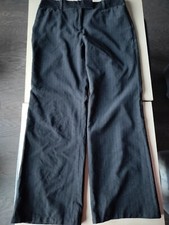 Ann Taylor wool fannel pants 8P Dark Gray stripe