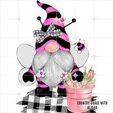 Sublimation Print Gnome Spring Ready to Press Heat Transfer