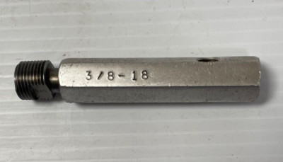 3/8''-18 NPT PIPE THREAD PLUG GAGE - OD Thread size diameter is 5/8'' w/Notch