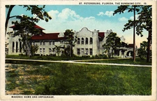 PC FREEMASONRY, MASONIC HOME, ST. PETERSBURG, FL, Vintage Postcard (b57086)