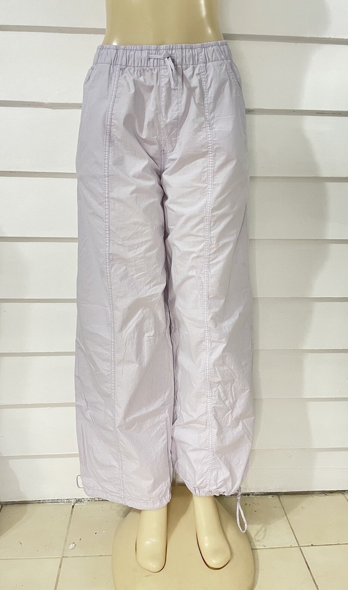 New Zara Purple Lilac Parachute Relaxed pants Elastic Waist 30