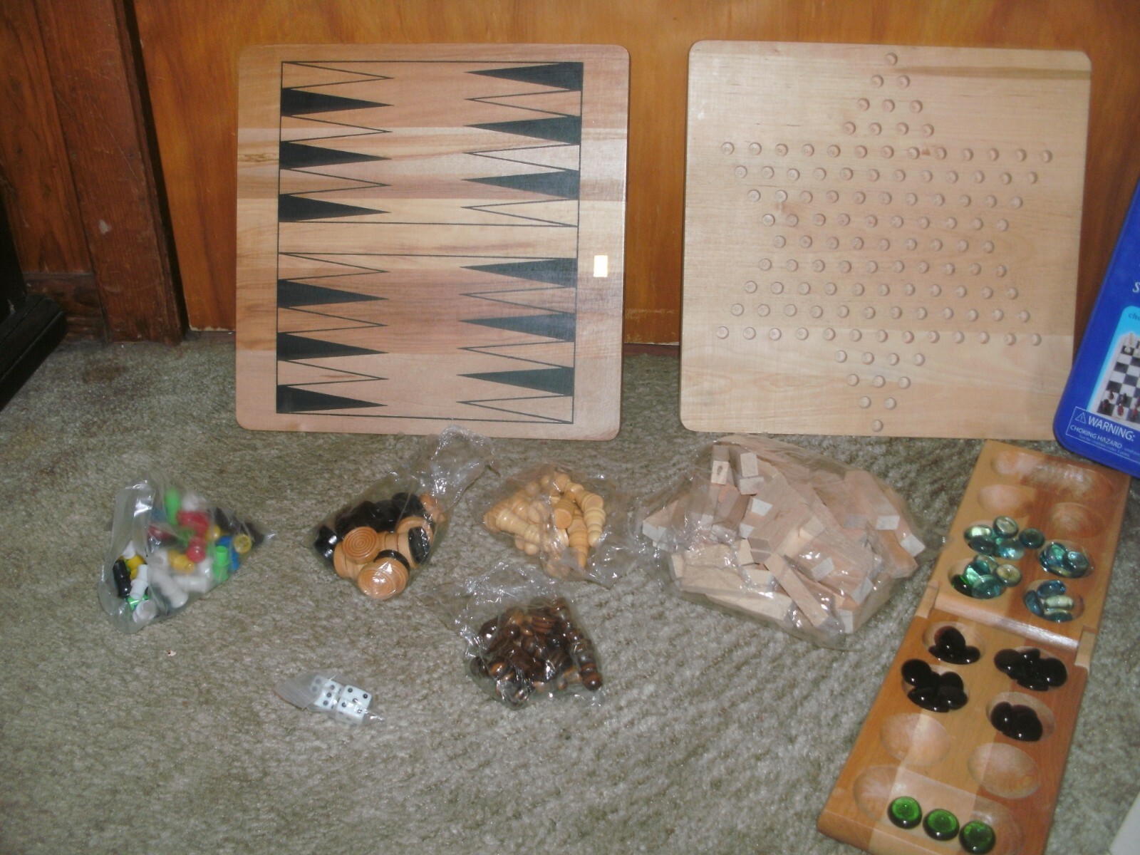 REGAL 12 GAME SET WITH SOLID WOOD GAME BOARDS & PIECES USED VERY LITTLE
