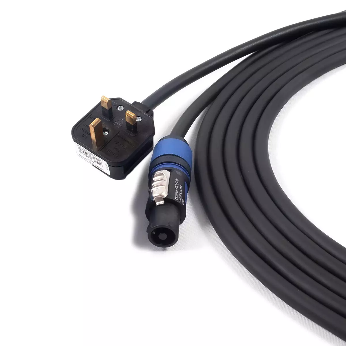 Neutrik Powercon to UK Plug Cables. H07RN F Mains Power Active PA Speaker Lead