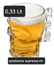 6x 33 cl Boccale Originale Birra Belga Tete de mort Bicchiere teschio 