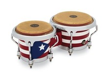 Latin Percussion LPMC Mini Tunable Puerto Rican Flag Wood Bongos LPM199-PR