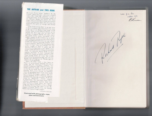 AUSTRALIANA ,CAPE COLD TO CAPE HOT by RICHARD PAPE , HC/DJ 1957 , 1ST ED SIGNED - Picture 2 of 2