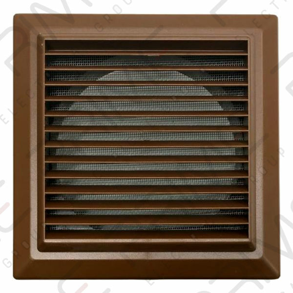 Domus F6904B Fixed Ventilation Grille for 150mm Diameter Duct - Brown
