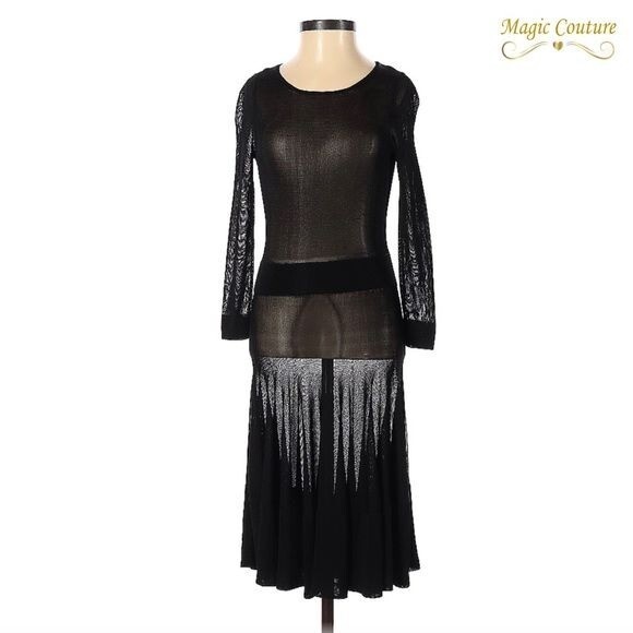 ALC Sheer Black Cocktail Dress