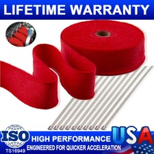 2 50ft Roll Manifold Exhaust Header Pipe Thermal Heat Wrap Tape W 10 Ties Kit 2 50ft Roll Manifold Exhaust Header Pipe Thermal Heat Wrap Tape W 10 Ties Kit