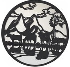 Cows grazing 90cm plaque Black Metal Wall Art Home Outdoor garden home decor