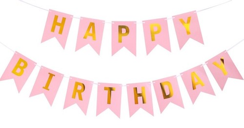 Happy Birthday Banner glitter Gold Letter Flag Birthday Party Decorations - Picture 17 of 18