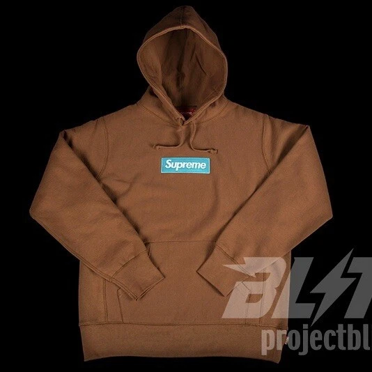 Sweat à capuche marron FW17 SUPREME BOX LOGO TAILLE M MEDIUM 2017