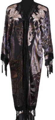 BLACK ARTDECO STEVIE NICK'S STYLE MUCHA ''ASTROLOGER'' GYPSY BOHO DELUXE DUSTER 