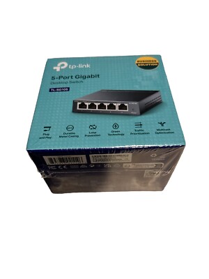 TP-LINK TL-SG105P 5-Port Unmanaged 1000Mbps/10Gbps Desktop Switch ''NIB''