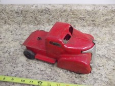Vintage Marx Press Steel semi Red tractor truck NICE ORIGINAL