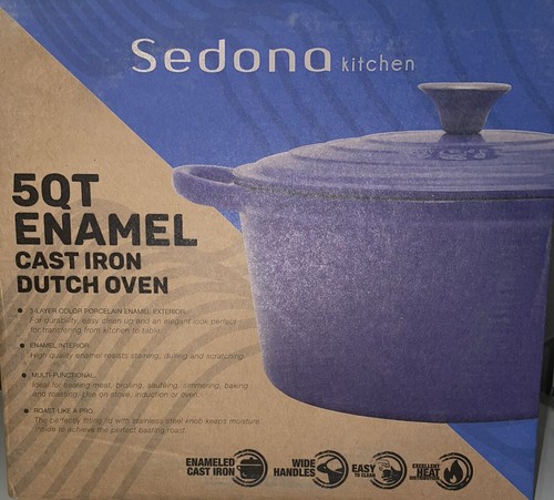 Sedona Emaille Gusseisen 5 Quart Dutch Oven in Porzellan Blau - Bild 4 von 5