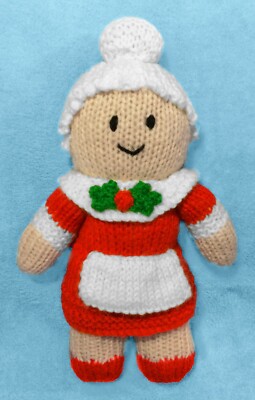 STRICKMUSTER - Mutter Weihnachten Frau Claus 23 cm weiches Plüschtier