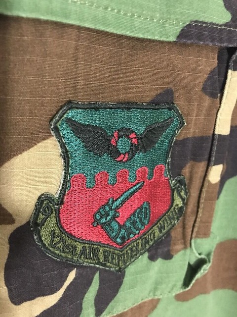 US Military AIR FORCE Camo Combat Woodland Patches Uniform Shirt Jacket 