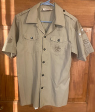 Boy Scouts of America BSA boys Shirt Tan youth L Plain No Patches Short Sleeve