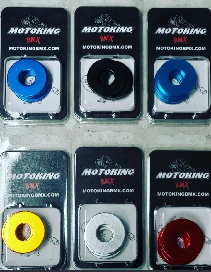 MOTOKING BMX RETRO ALLOY AXLE WASHERS 4 PK 3/8 /10mm BLACK eBay