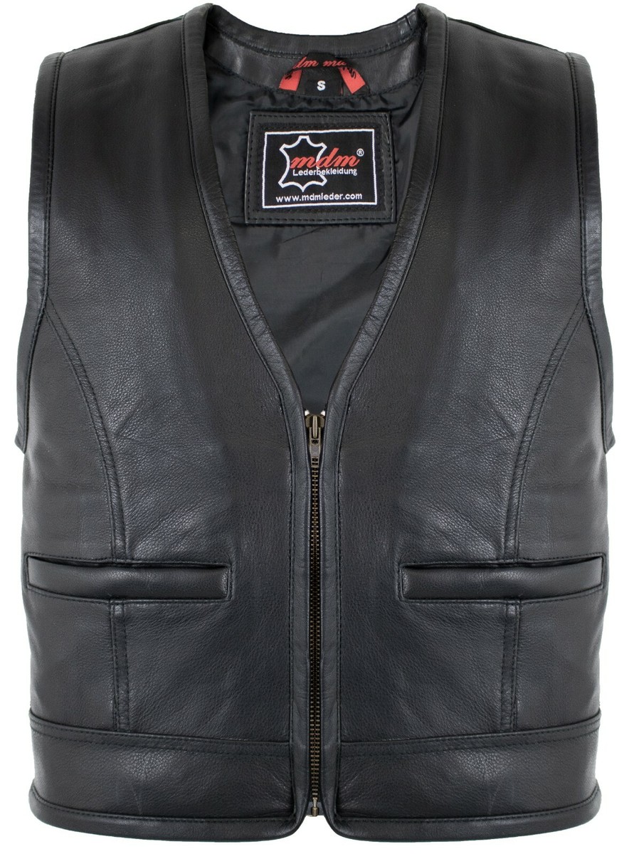Gilet In Vera Pelle Taglie Forti Gilet Moto Donna In Vera Pelle Di Mucca - Nero, Tasche Nascoste, Taglie Da XS A 3XL Gilet Biker Taglie XS-3XL - Foto 14