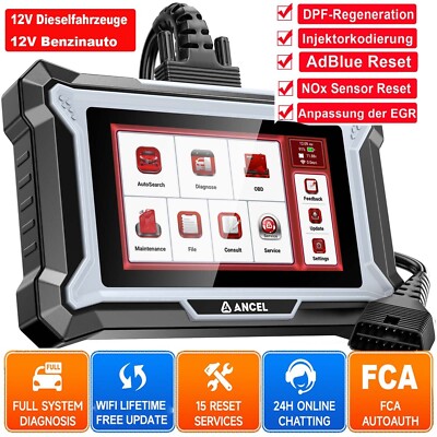 ANCEL DS200 Profi KFZ Diagnosegerät Auto OBD2 Scanner ALLE SYSTEM DPF AdBlue NOx