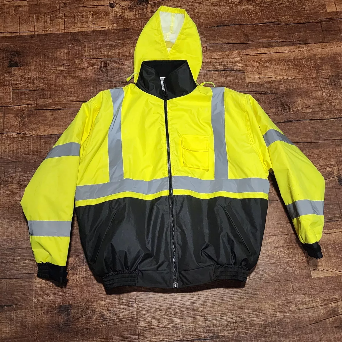 Neon yellow reflective jacket sale