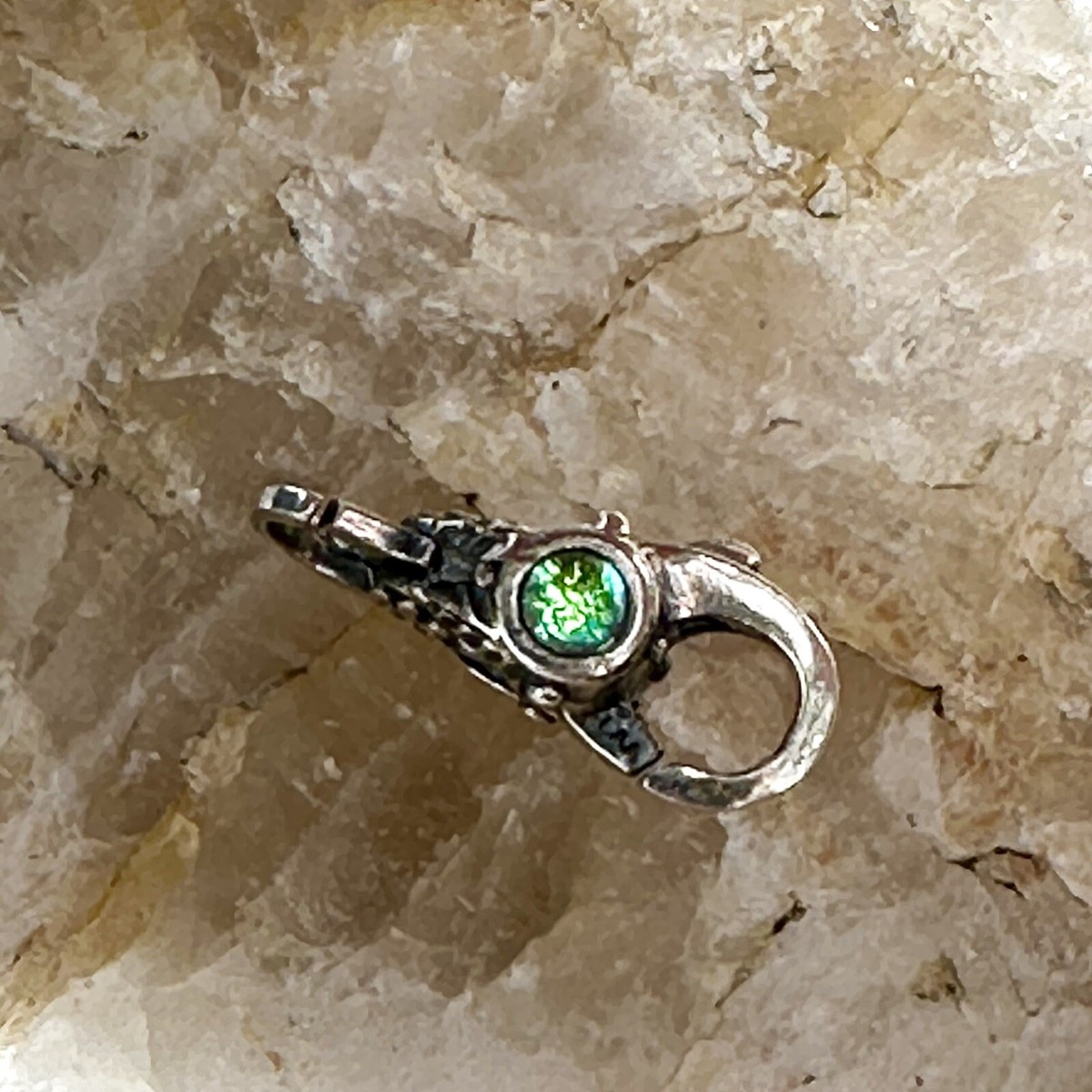NEW RETIRED Trollbeads Mexico Lock # 10108 Dichroic Glass Sterling