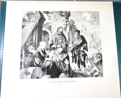 L'ADORATION DES MAGES A. DURER LOUVRE CHALCOGRAPHIE ENGRAVING A. COPPIER 1901