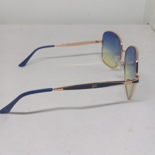 City Shades Oversized Butterfly Sunglasses-Gradient Lenses-Blue/Gold-Retro - Picture 4 of 8