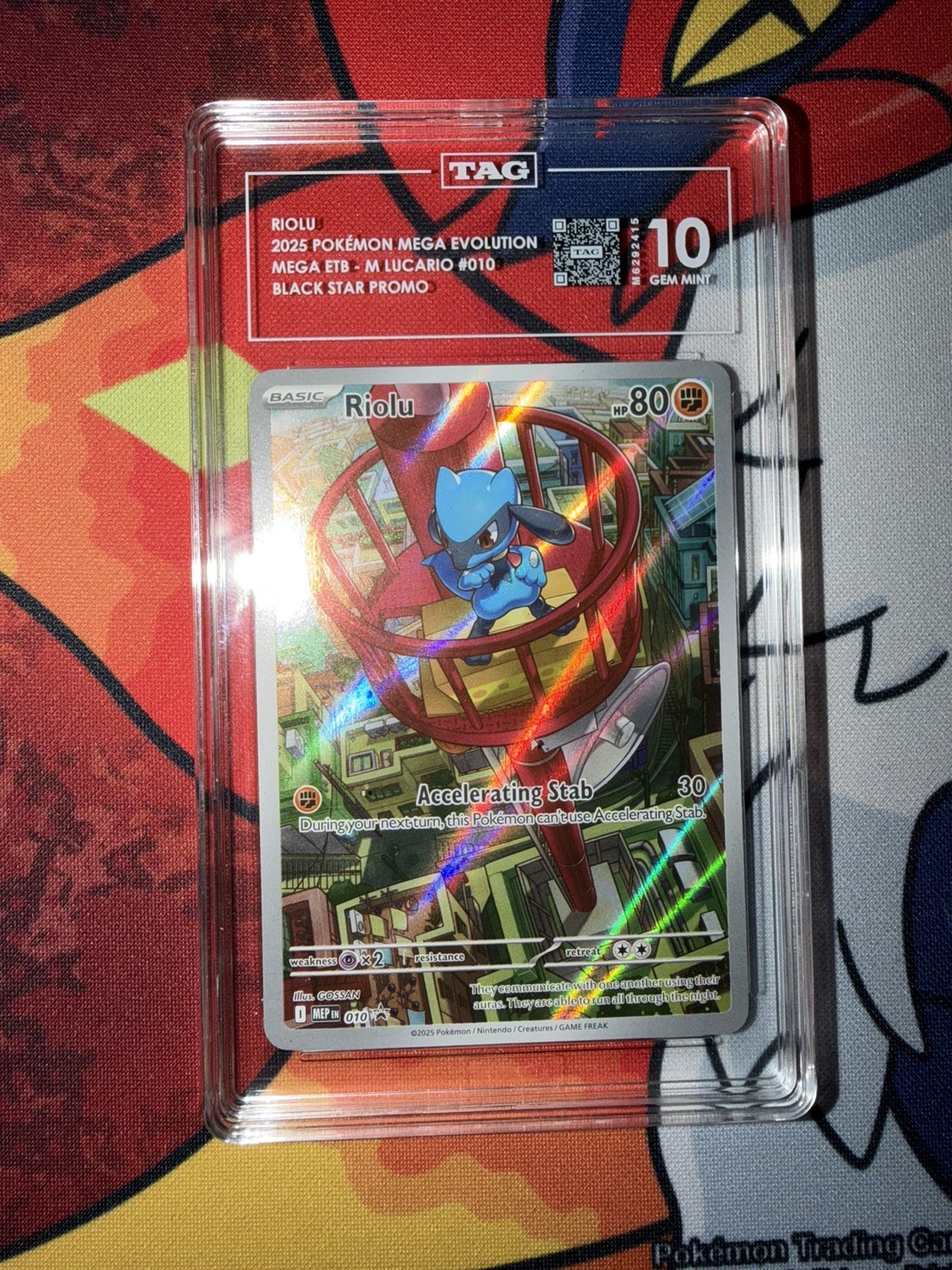 TAG 10 RIOLU MEP 010 BLACK STAR PROMO MEGA EVOLUTION LUCARIO ETB POKEMON