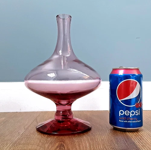 BLENKO Art Glass # 6212 S Rose Pink Footed Decanter Bottle WAYNE HUSTED MCM