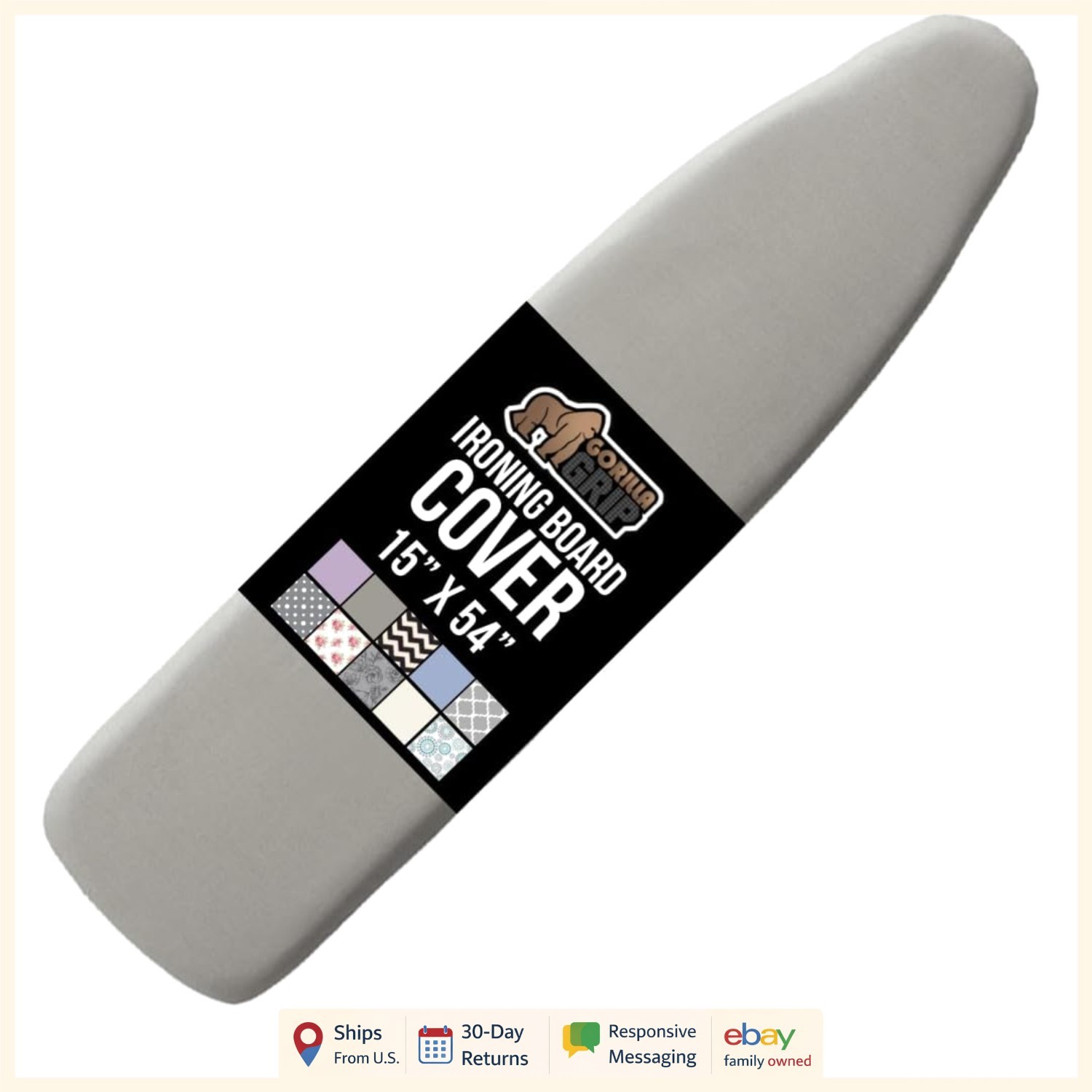 Board Cover With Scorch Resistance And Easy Glide Surface For Quick Ironing