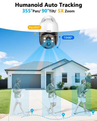 Auto Tracking & PIR Detected 4K/8.0 Megapixel PTZ 2-Way Audio PoE Outdoor Cam... - Picture 3 of 9