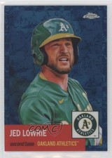2022 Chrome Platinum Anniversary Toile White & Blue Refractor Jed Lowrie 0v1l