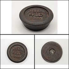 Bilancia da cucina vintage Avery in ghisa 4 libbre peso/peso carta - timbro corona