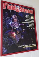 Vintage Framed Miss Piggy Faux Field & Stream Magazine Cover The Muppets Kermit