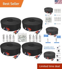 BNC Cable 150ft 4 Pack BNC Video Power Cable,Security Camera Cable for CCTV C...