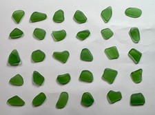 Genuine Tumbled Sea/Beach Glass 30 Pieces Green Color Hawaii 9
