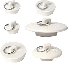 6 Sizes of Sink Stoppers, Bathtub Drain Stopper with Ring Suitable, Rubber Sink