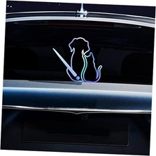 Dog and Cat Rear Wiper Sticker for Car Cartoon Animal Funny Dog Rainbow Blue