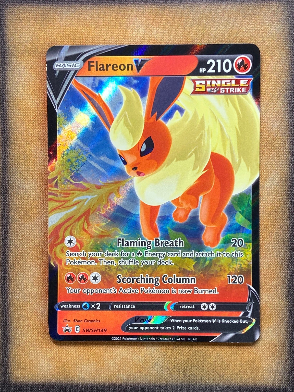 Pokemon Flareon V SWSH149 Black Star Promo Holo NM
