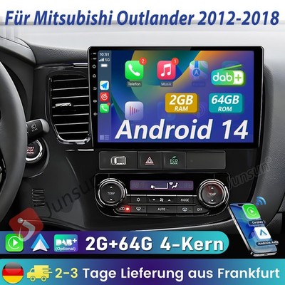 Für Mitsubishi Outlander 2012-2018 Android14 Autoradio 2+64G CarPlay GPS NAVI BT