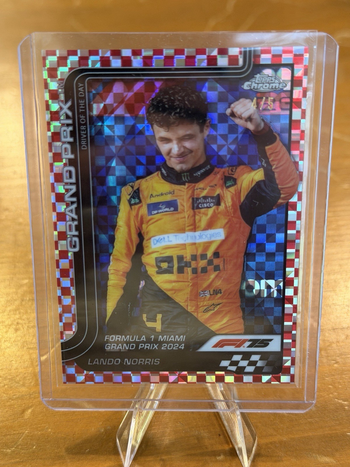 2025 Topps Chrome Formula 1 F1 Lando Norris Red Checker 4/5#127 Number Match