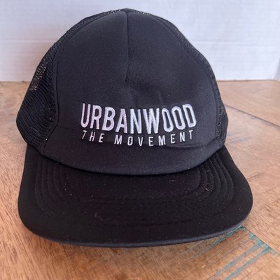 Urbanwood Black Hat Snap Back Adult Size OSFA Flat Bill Hat Baseball Cap