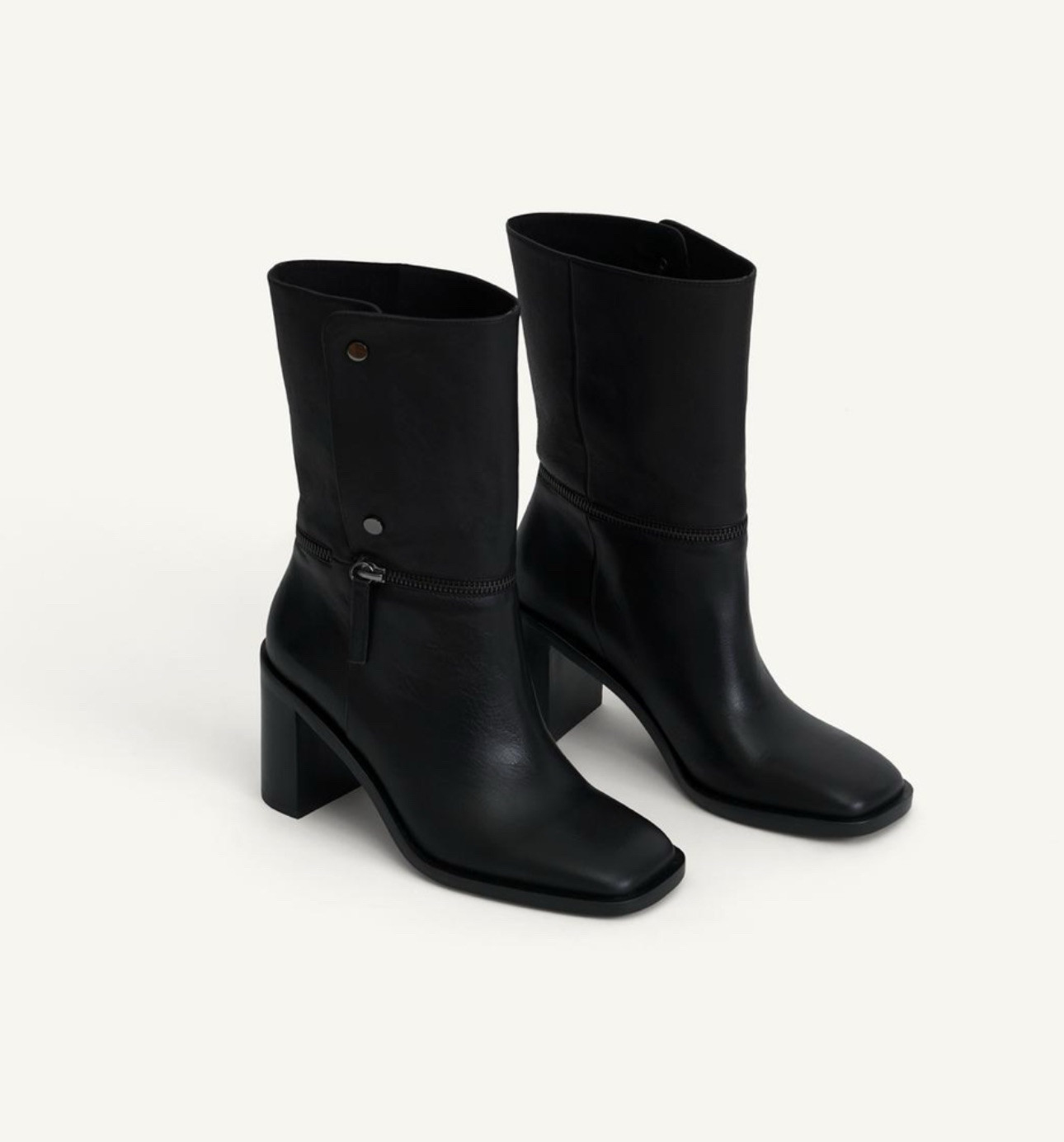 ZARA SRPLS Black Multi position Leather Over The Knee Heeled SIZE UK 5 EU 38 image 7