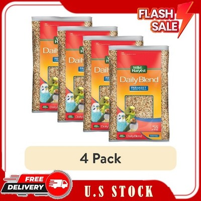 4 Pack Wild Harvest Daily Blend Bird Food for Parakeet Canary & Finch 10 lb