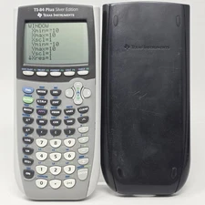 TI-84 Plus Silver Edition Graphing Calculator Gray/Black Working Condition Used 