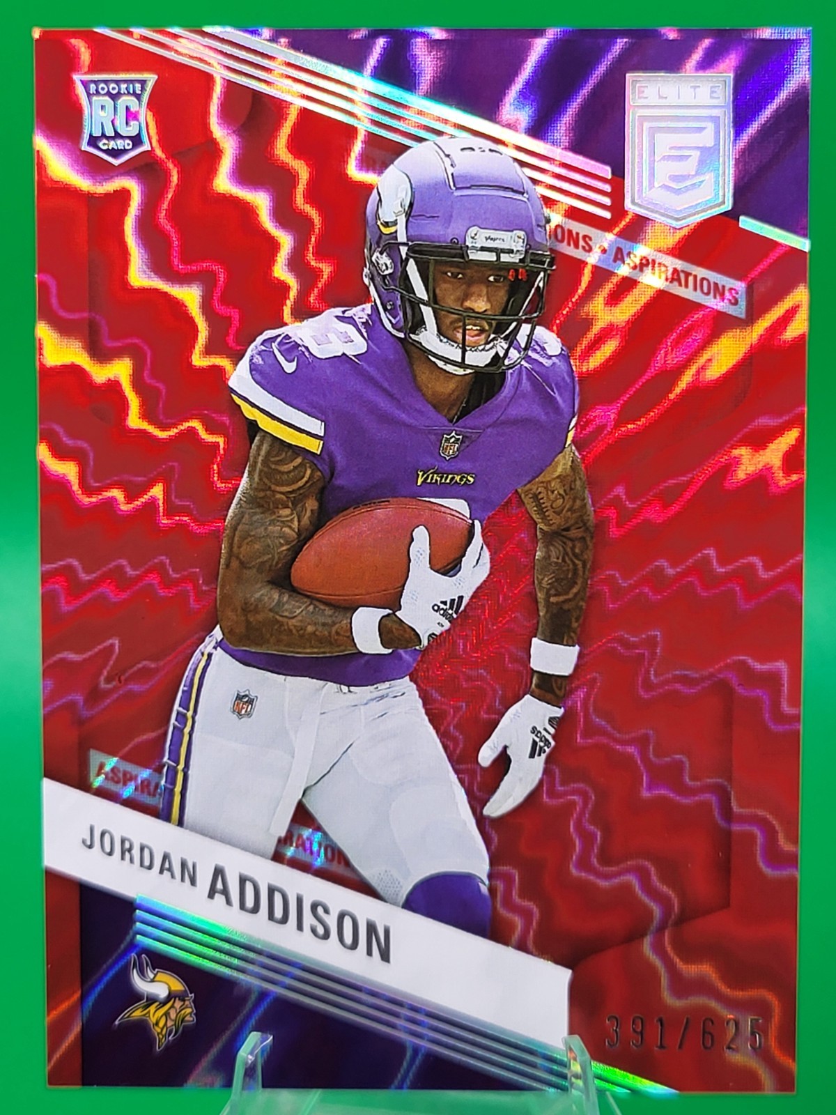 2023 Panini Donruss Elite Jordan Addison RC #157 Red Aspirations Shimmer /625